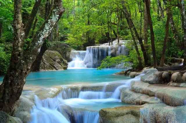 Private tour to Erawan Waterfalls followed by Elephant Feeding (10 to 12 Hrs)