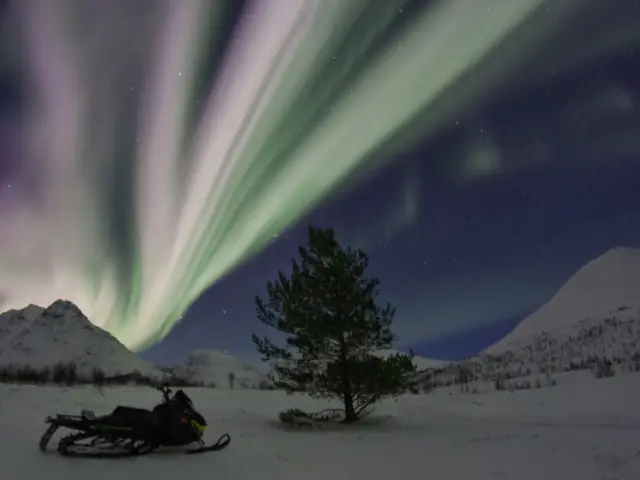 ขับสโนว์โมบิลยามค่ำ Evening Snowmobile Safari ที่แคมป์ Hatteng ลุ้นแสงเหนือ