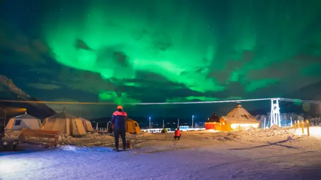 นั่งเลื่อนเรนเดียร์ยามค่ำ ลุ้นแสงเหนือ Reindeer Sledding Tromsø Lapland