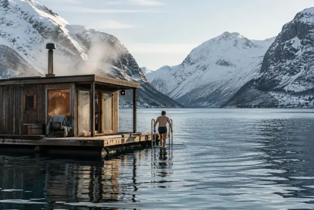 ซาวน่าริมฟยอร์ดแล้วลงทะเลอาร์กติก Arctic Sauna Adventure Kvaløya